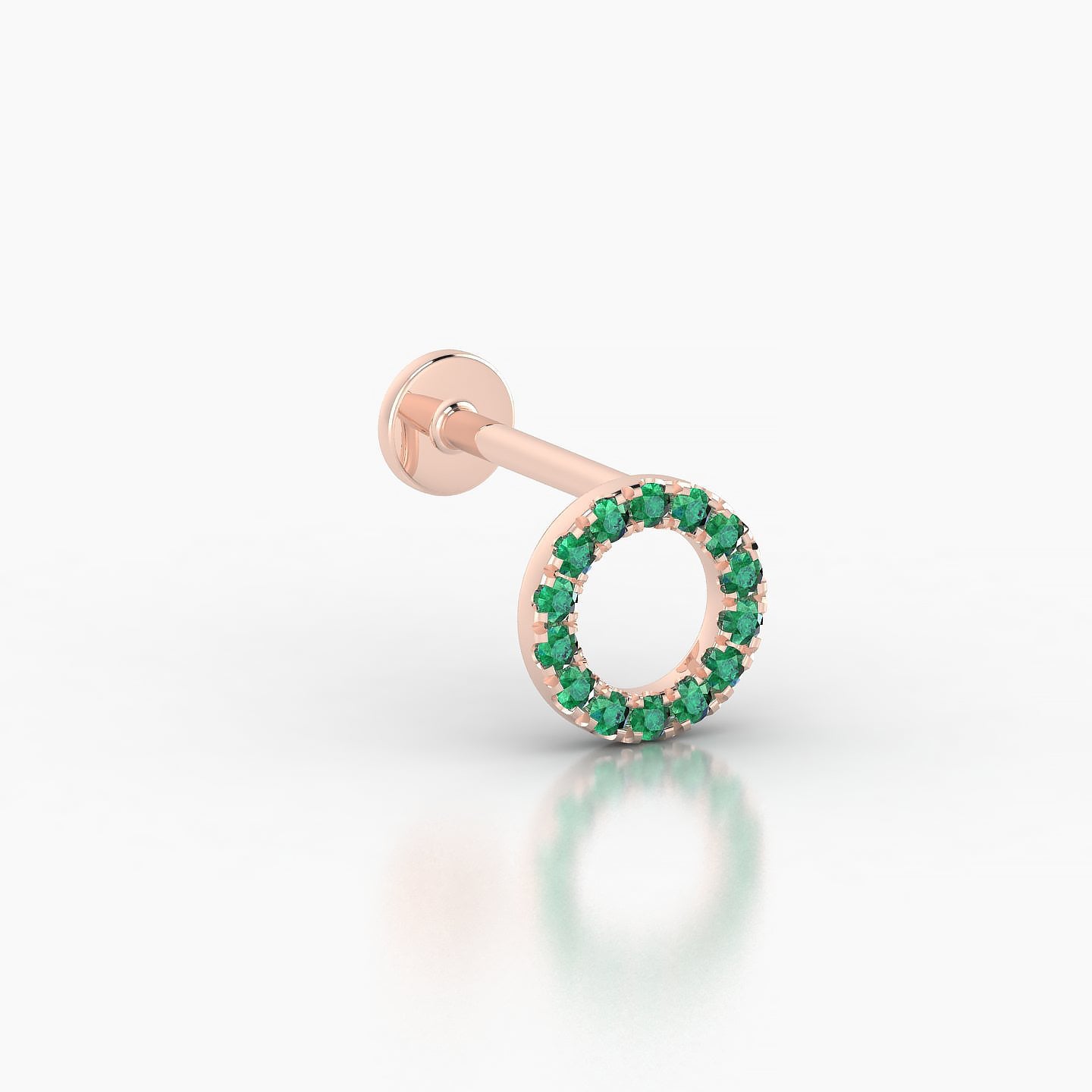 Sulis | 18k Rose Gold 8 mm 6.5 mm Emerald Piercing