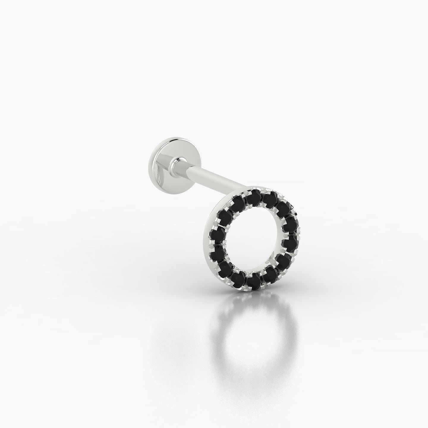 Sulis | 18k White Gold 8 mm 6.5 mm Black Diamond Piercing