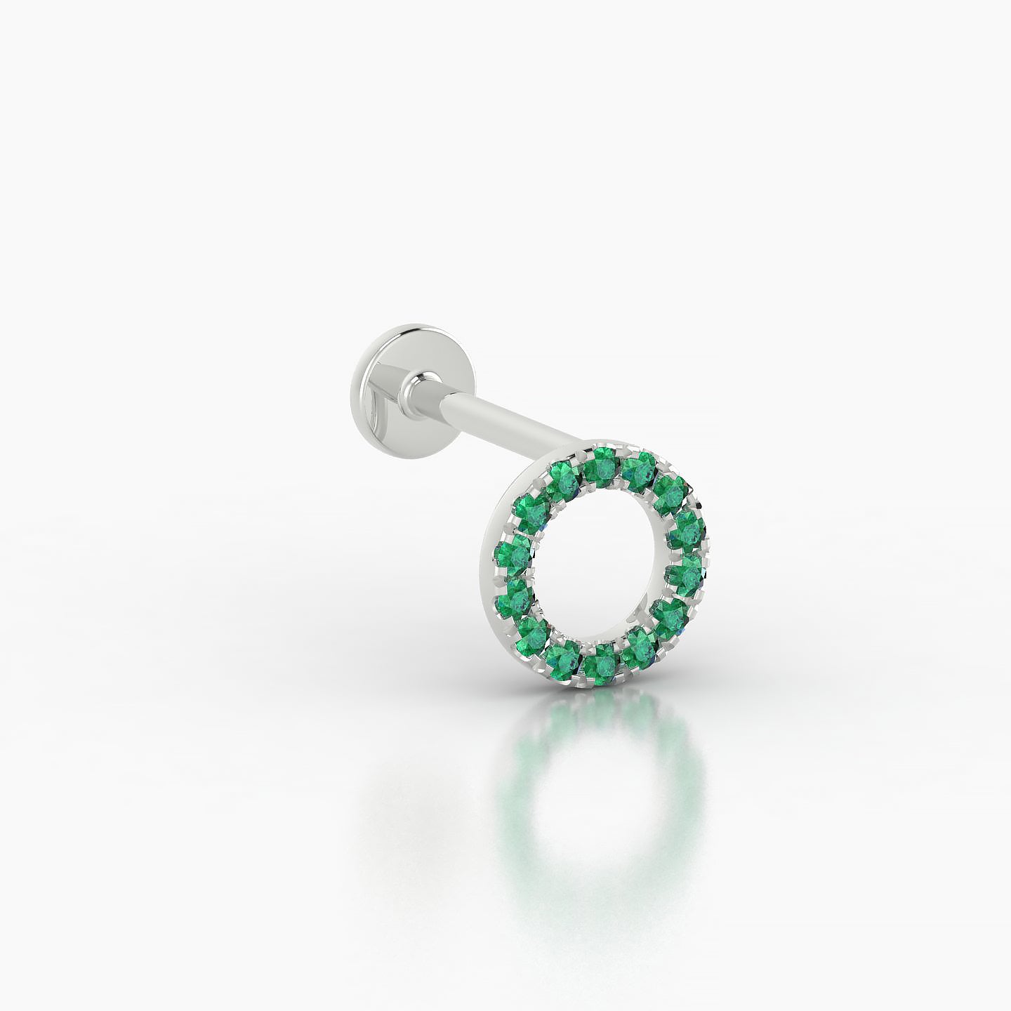 Sulis | 18k White Gold 8 mm 6.5 mm Emerald Piercing