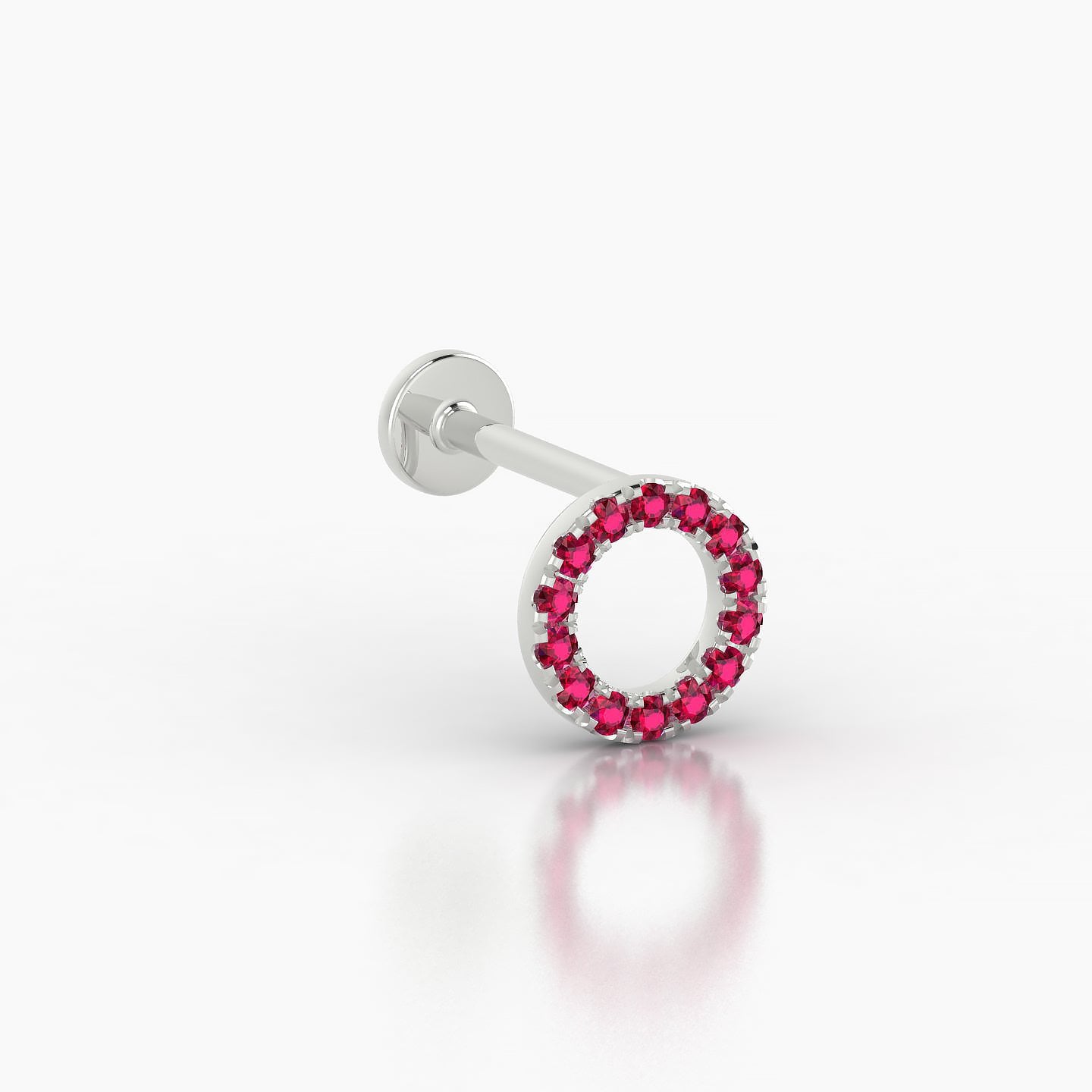 Sulis | 18k White Gold 8 mm 6.5 mm Ruby Piercing