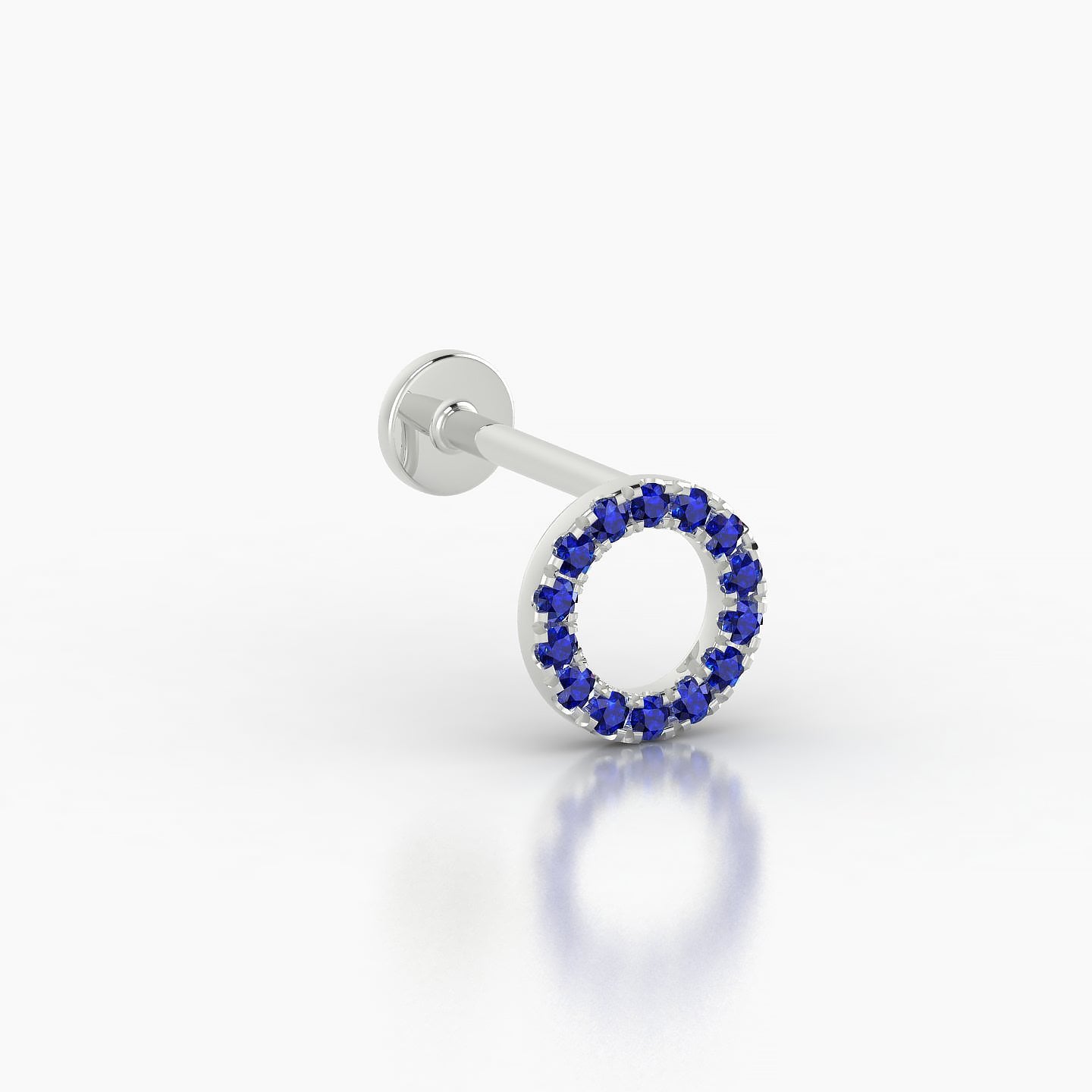 Sulis | 18k White Gold 8 mm 6.5 mm Sapphire Piercing