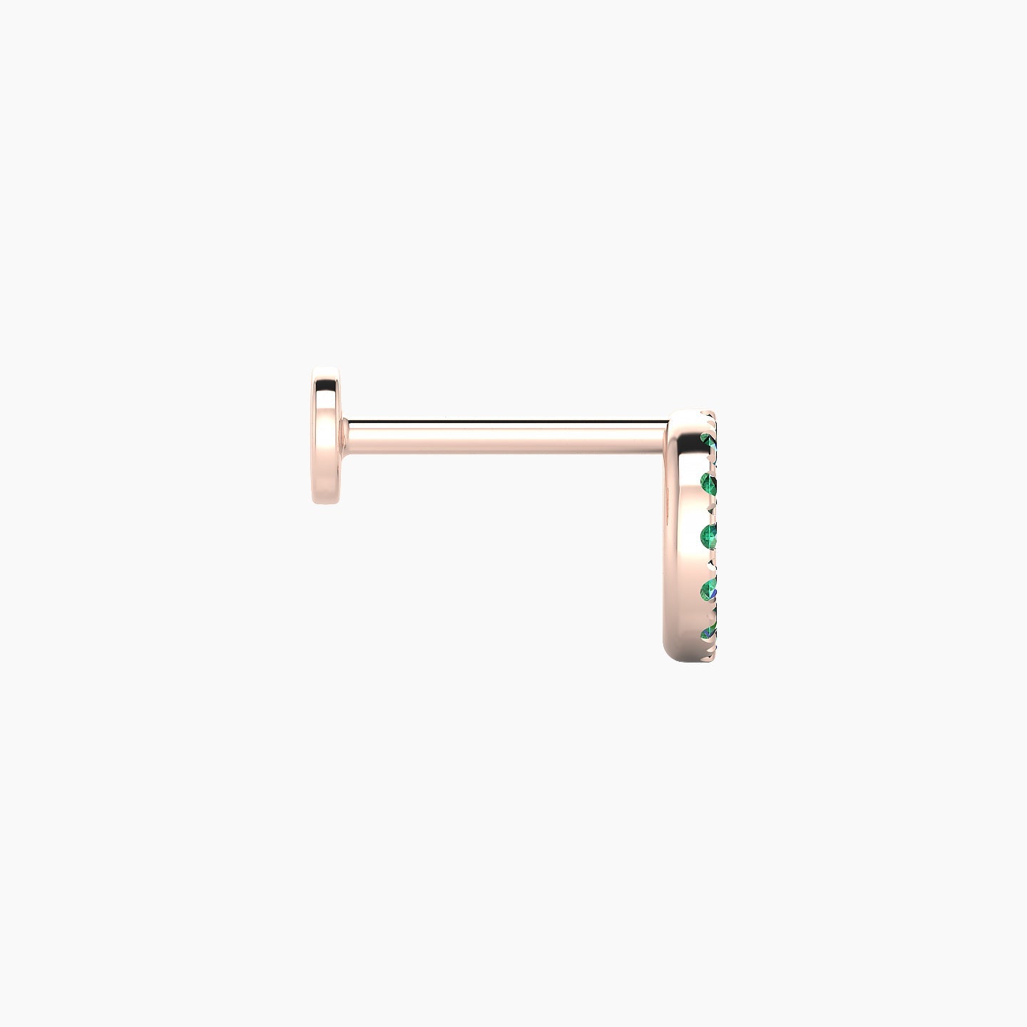 Sulis | 18k Rose Gold 8 mm 6.5 mm Emerald Piercing