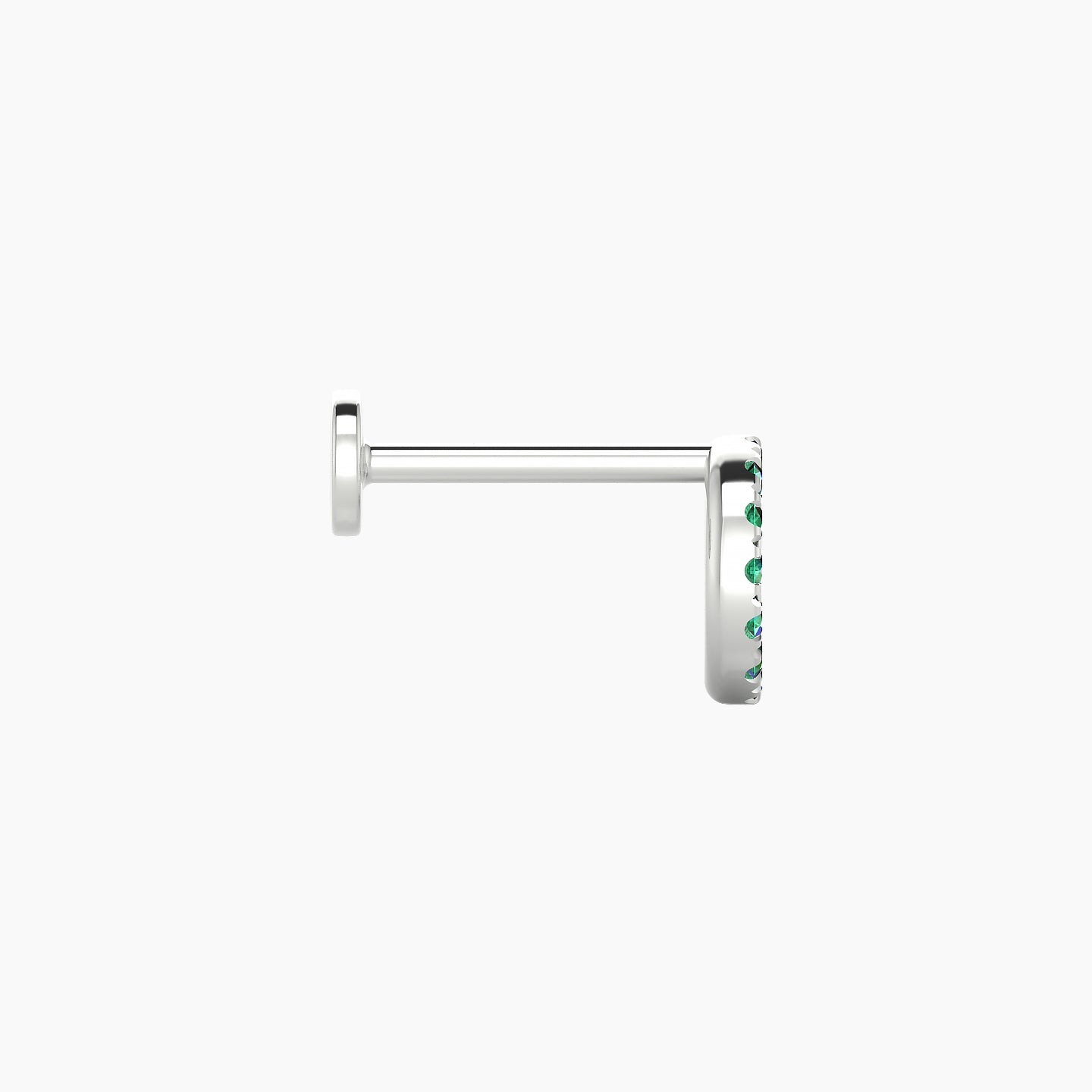 Sulis | 18k White Gold 8 mm 6.5 mm Emerald Piercing