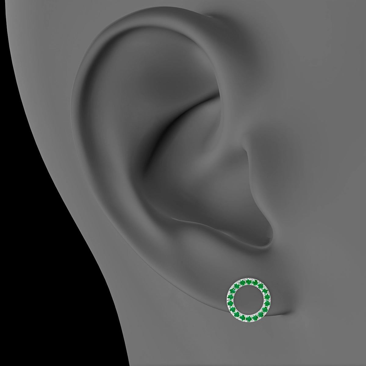 Sulis | 18k White Gold 5 mm 8 mm Emerald Piercing
