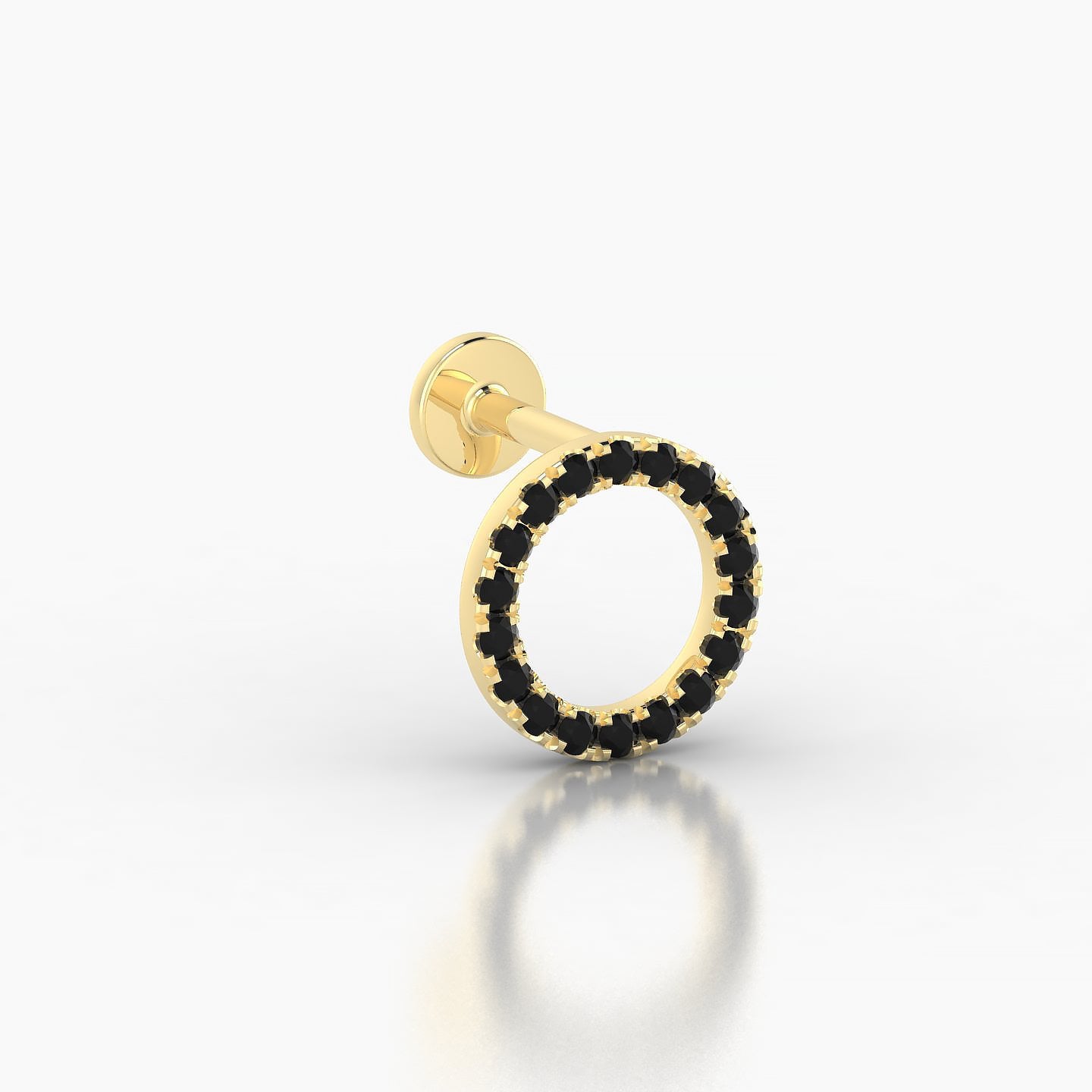 Sulis | 18k Yellow Gold 5 mm 8 mm Black Diamond Piercing