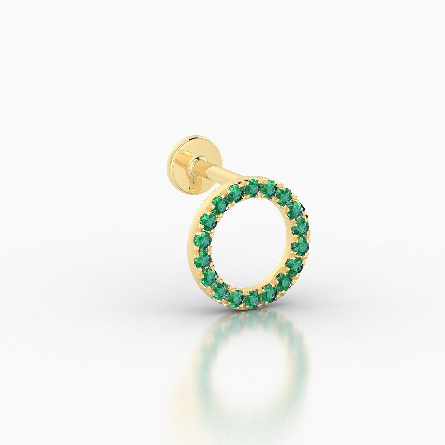 Sulis | 18k Yellow Gold 5 mm 8 mm Emerald Piercing