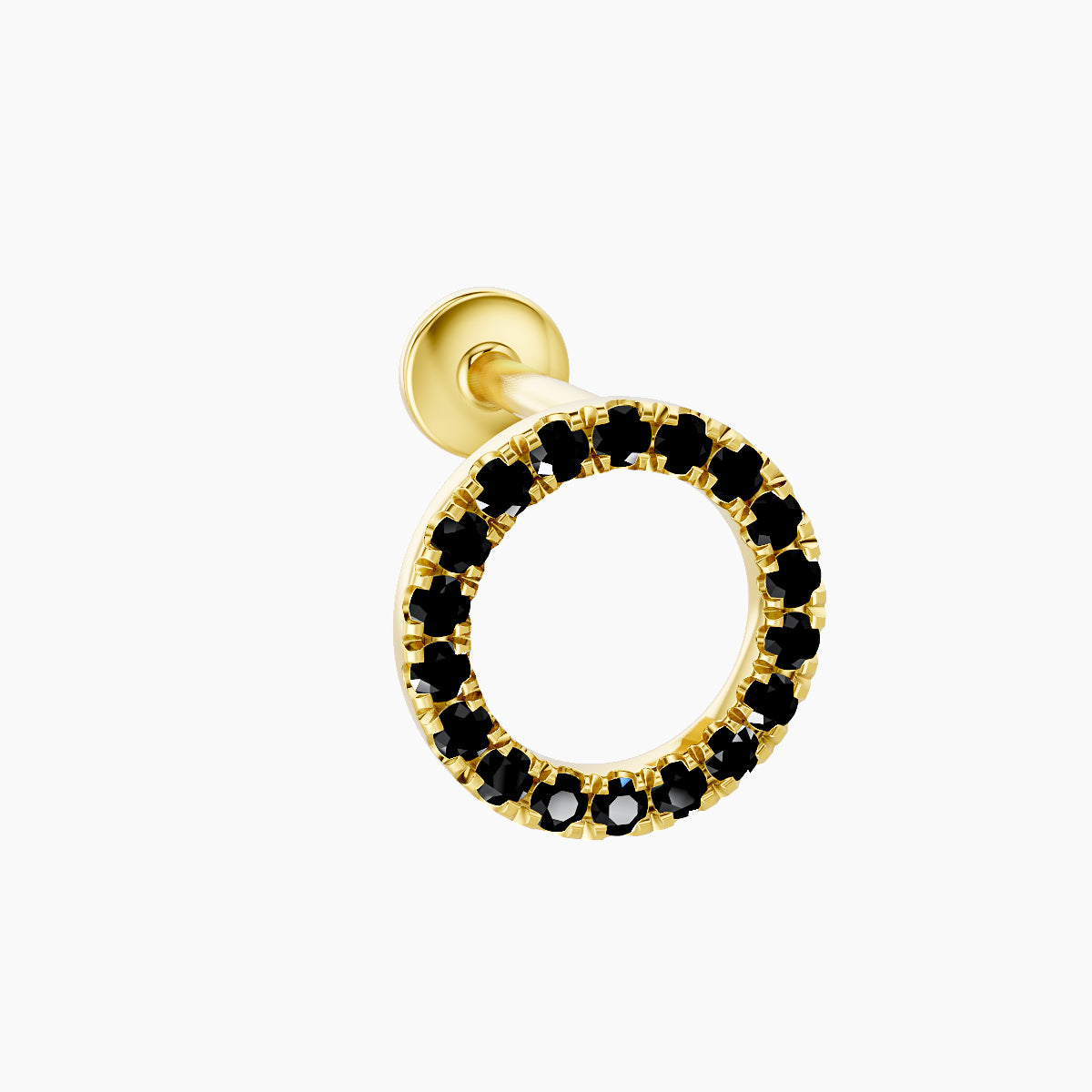 Sulis | 18k Yellow Gold 6.5 mm 8 mm Black Diamond Piercing