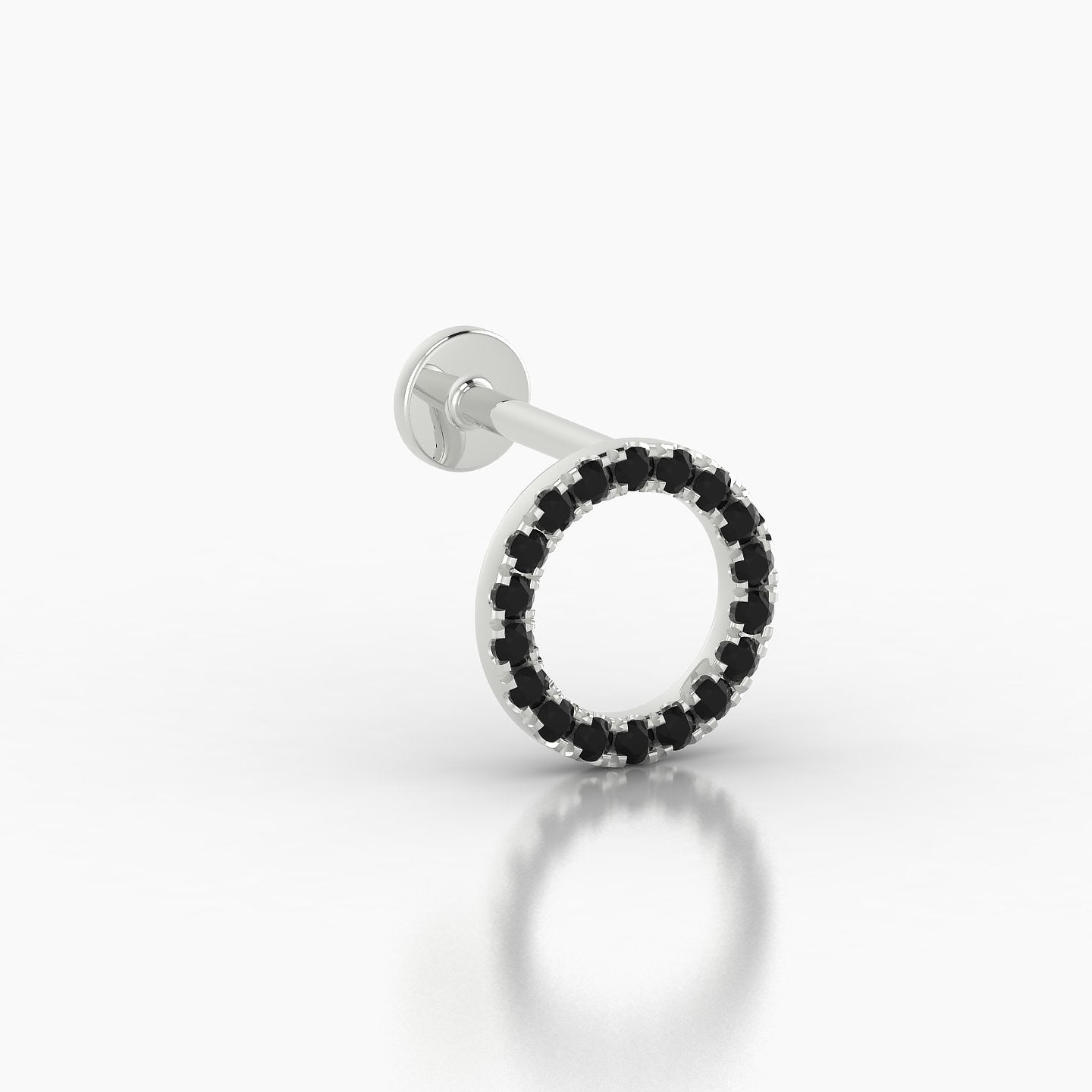 Sulis | 18k White Gold 6.5 mm 8 mm Black Diamond Piercing