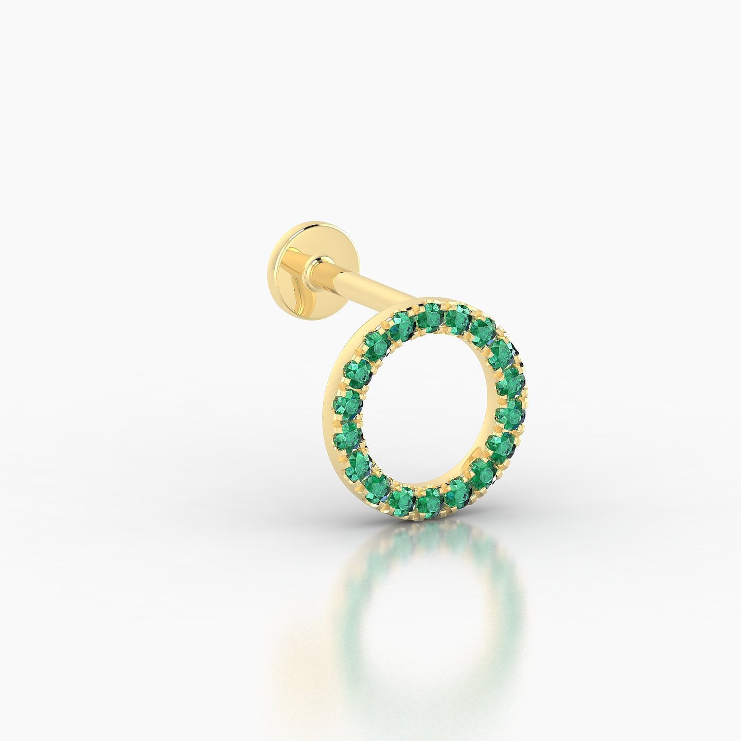 Sulis | 18k Yellow Gold 6.5 mm 8 mm Emerald Piercing