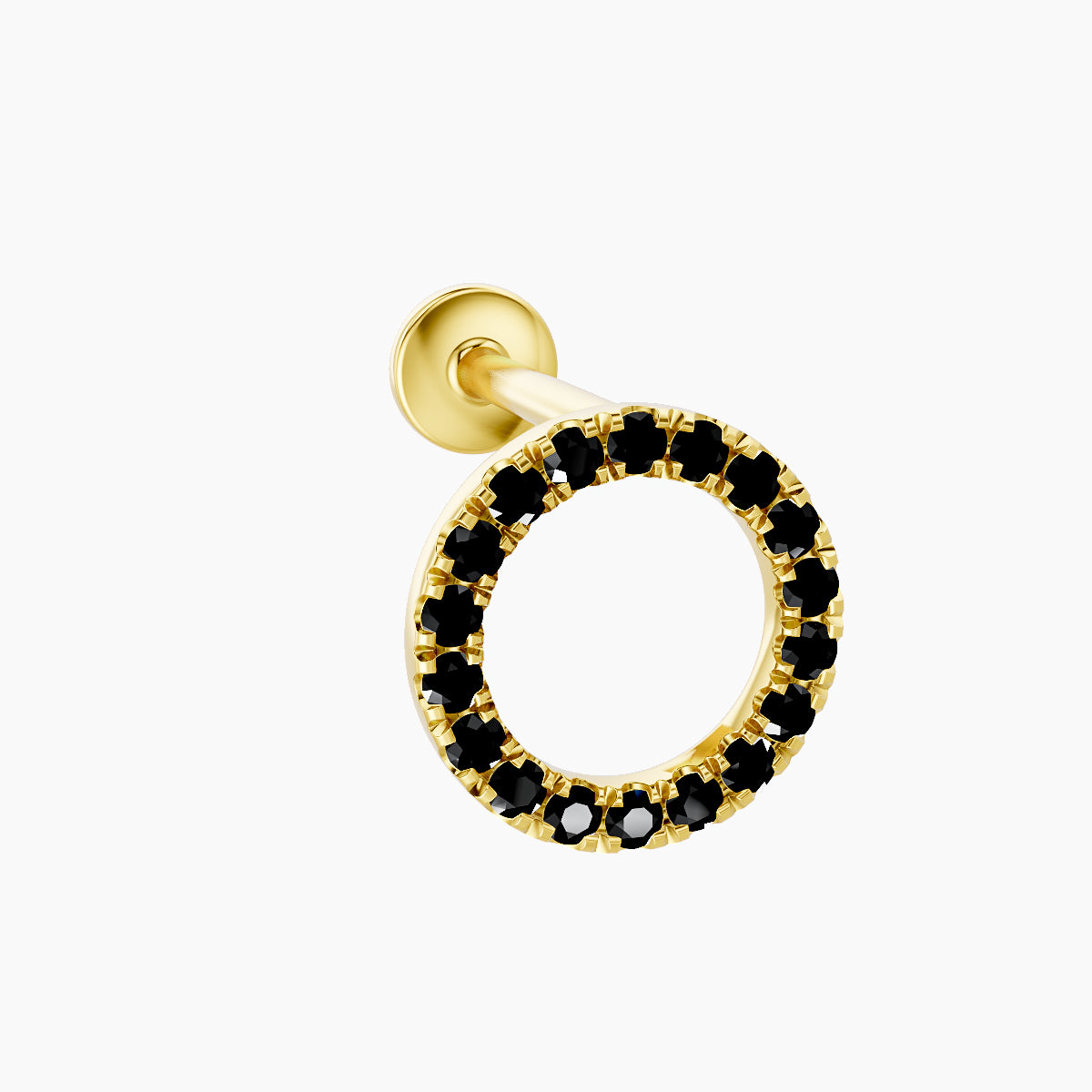 Sulis | 18k Yellow Gold 8 mm 8 mm Black Diamond Piercing
