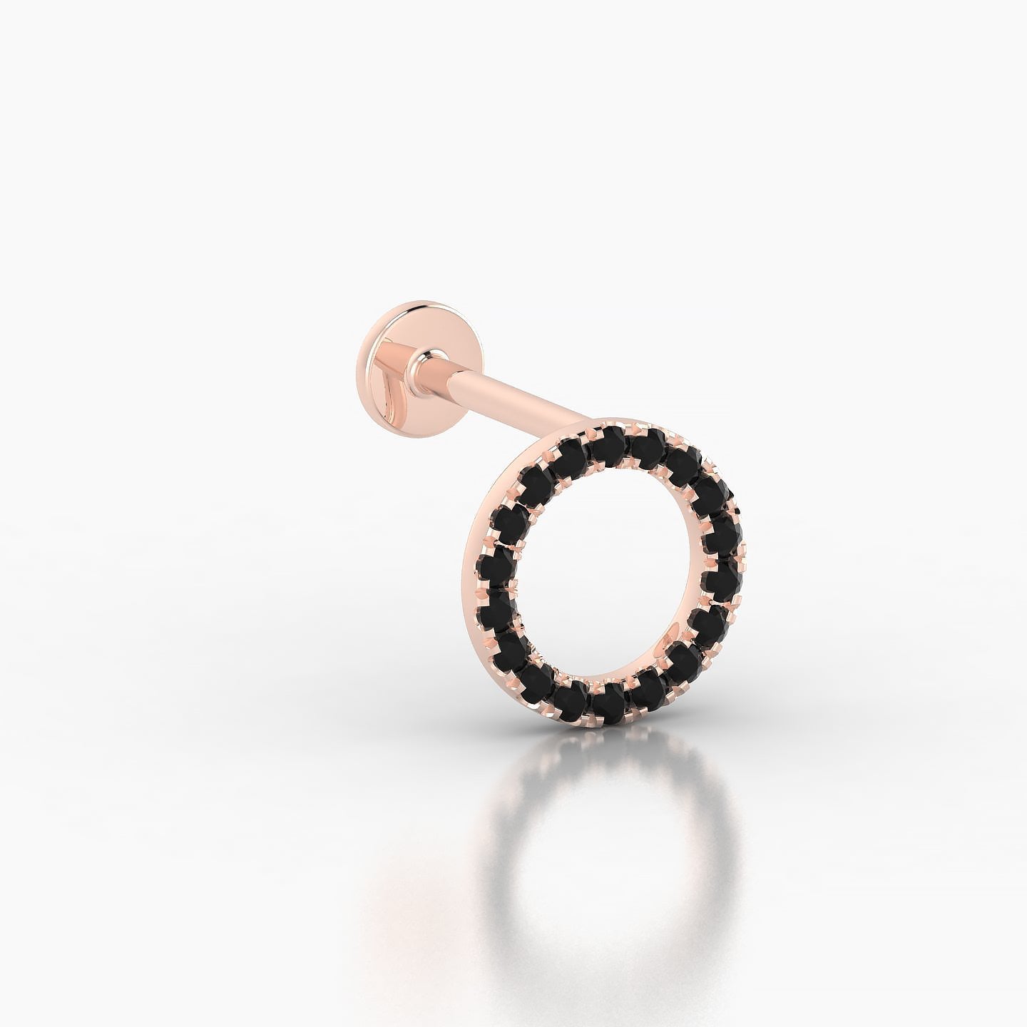 Sulis | 18k Rose Gold 8 mm 8 mm Black Diamond Piercing