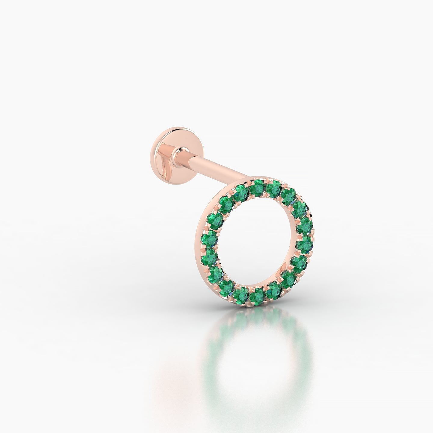 Sulis | 18k Rose Gold 8 mm 8 mm Emerald Piercing