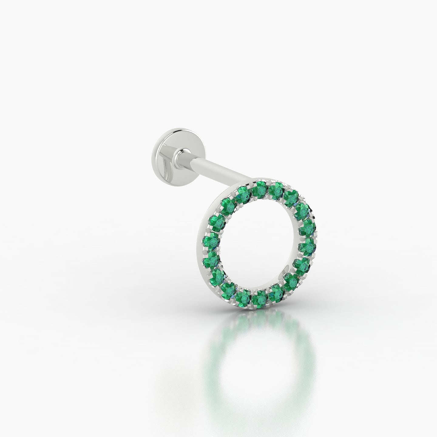 Sulis | 18k White Gold 8 mm 8 mm Emerald Piercing