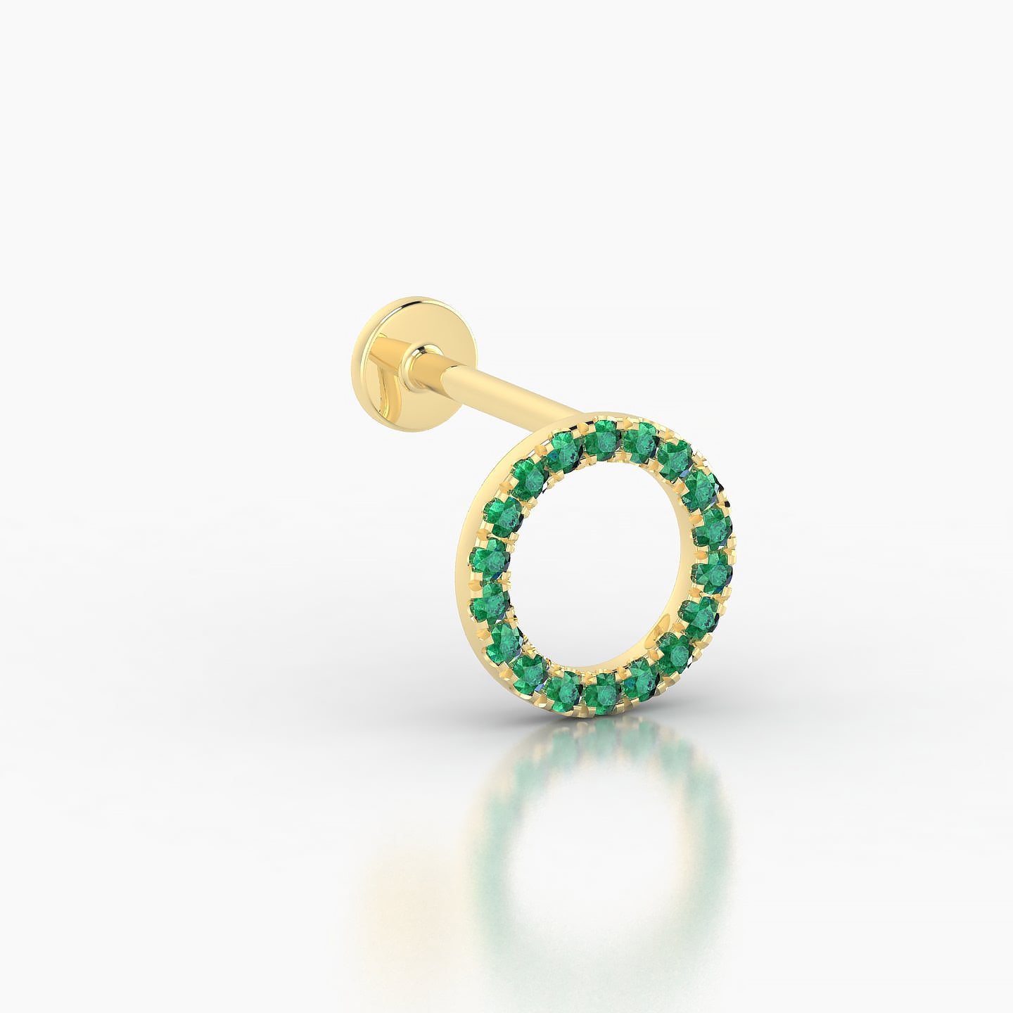 Sulis | 18k Yellow Gold 8 mm 8 mm Emerald Piercing