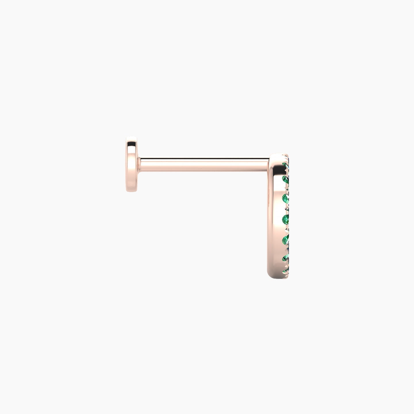 Sulis | 18k Rose Gold 8 mm 8 mm Emerald Piercing