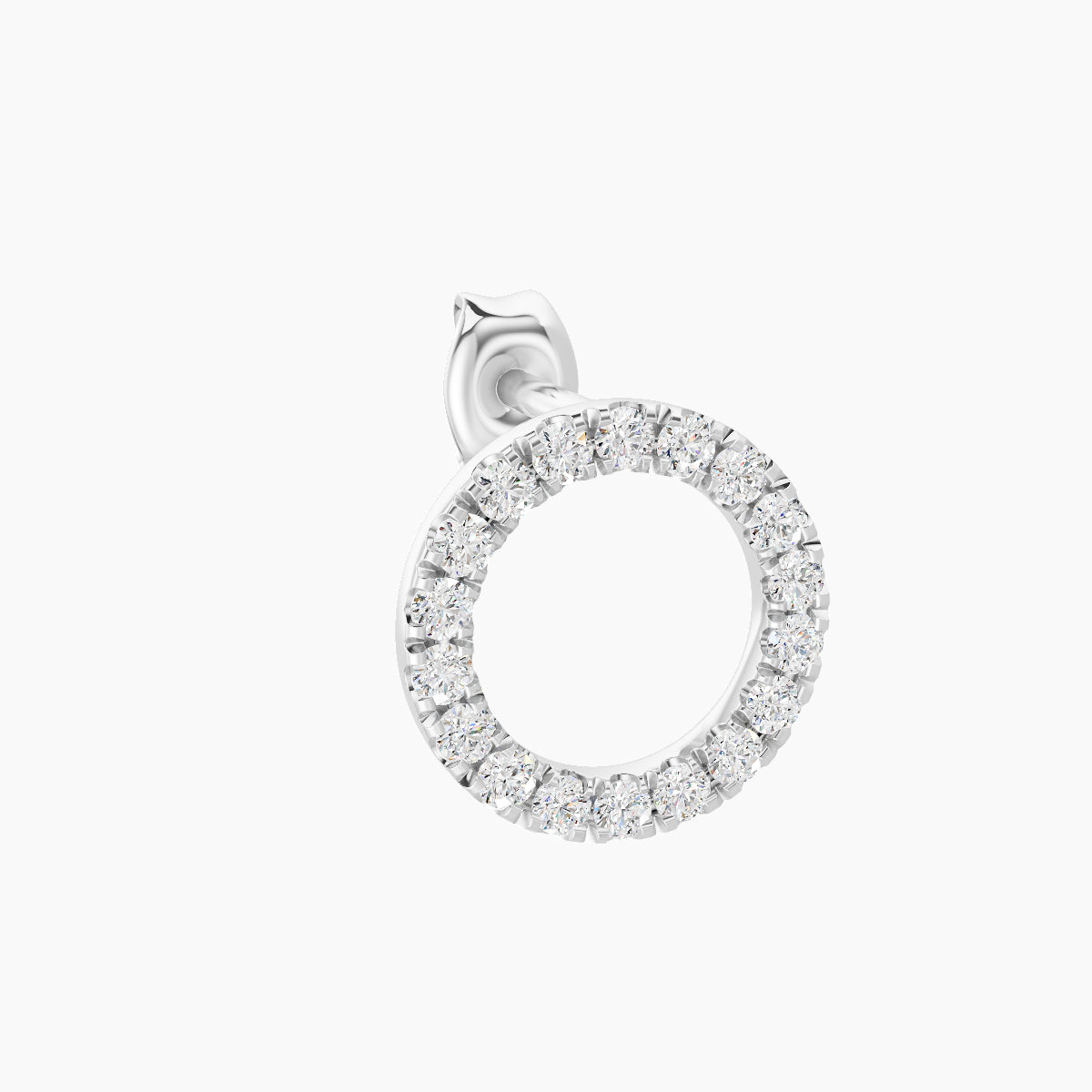Sulis | 18k White Gold 8 mm Diamond Earring