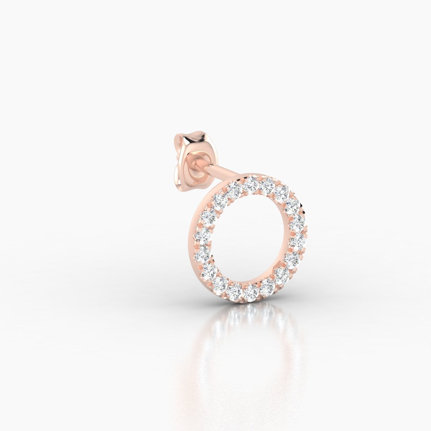 Sulis | 18k Rose Gold 8 mm Diamond Earring