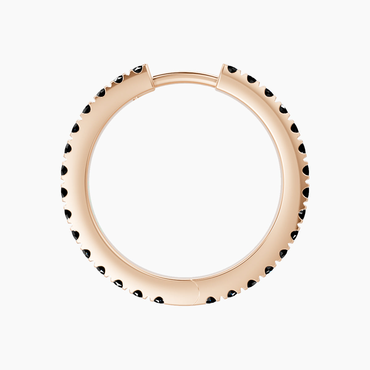 Terra | 18k Rose Gold 11 mm Black Diamond Hoop Piercing