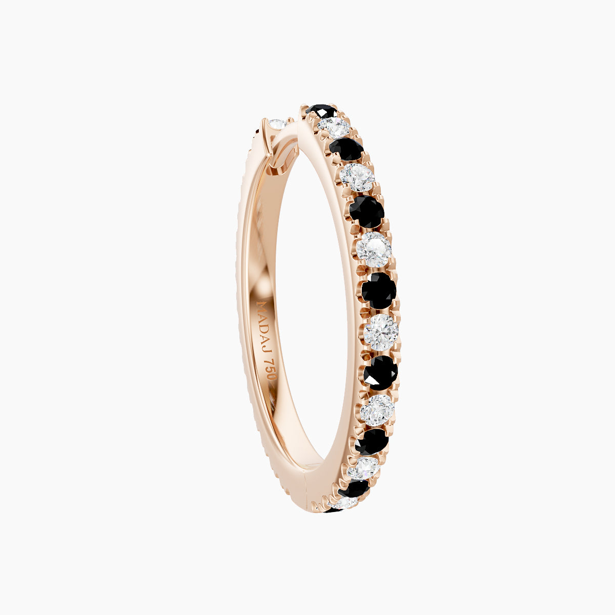 Terra | 18k Rose Gold 11 mm Black Diamond & Diamond Hoop Piercing