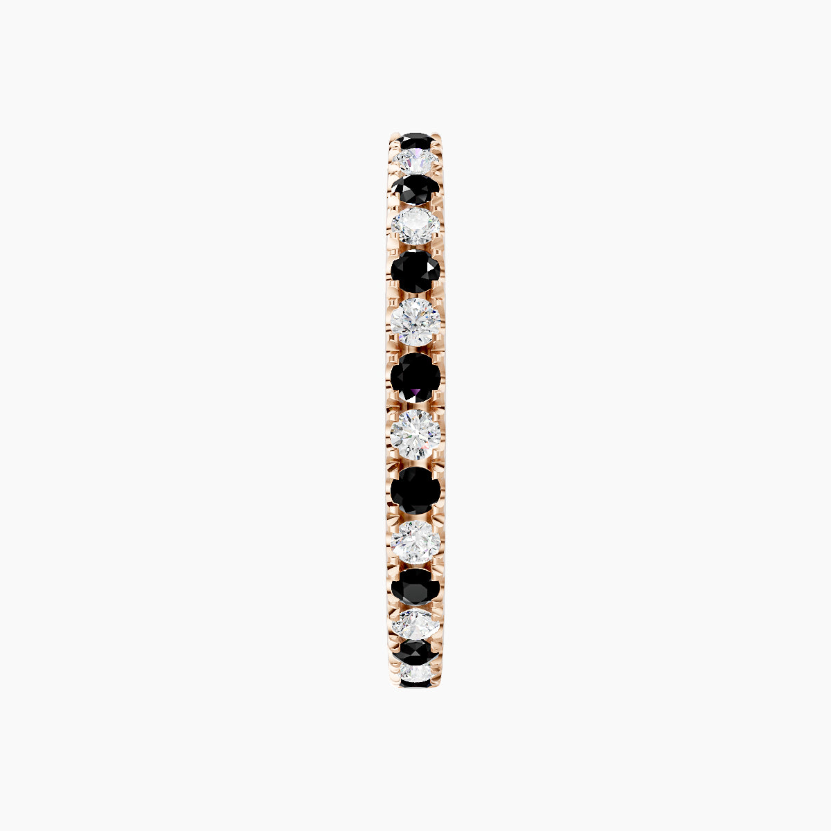 Terra | 18k Rose Gold 11 mm Black Diamond & Diamond Hoop Piercing