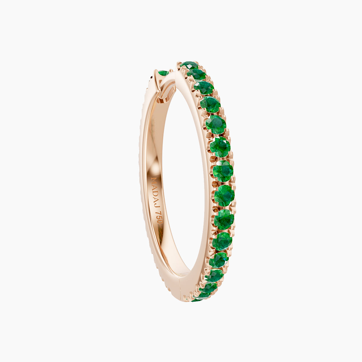 Terra | 18k Rose Gold 11 mm Emerald Hoop Piercing
