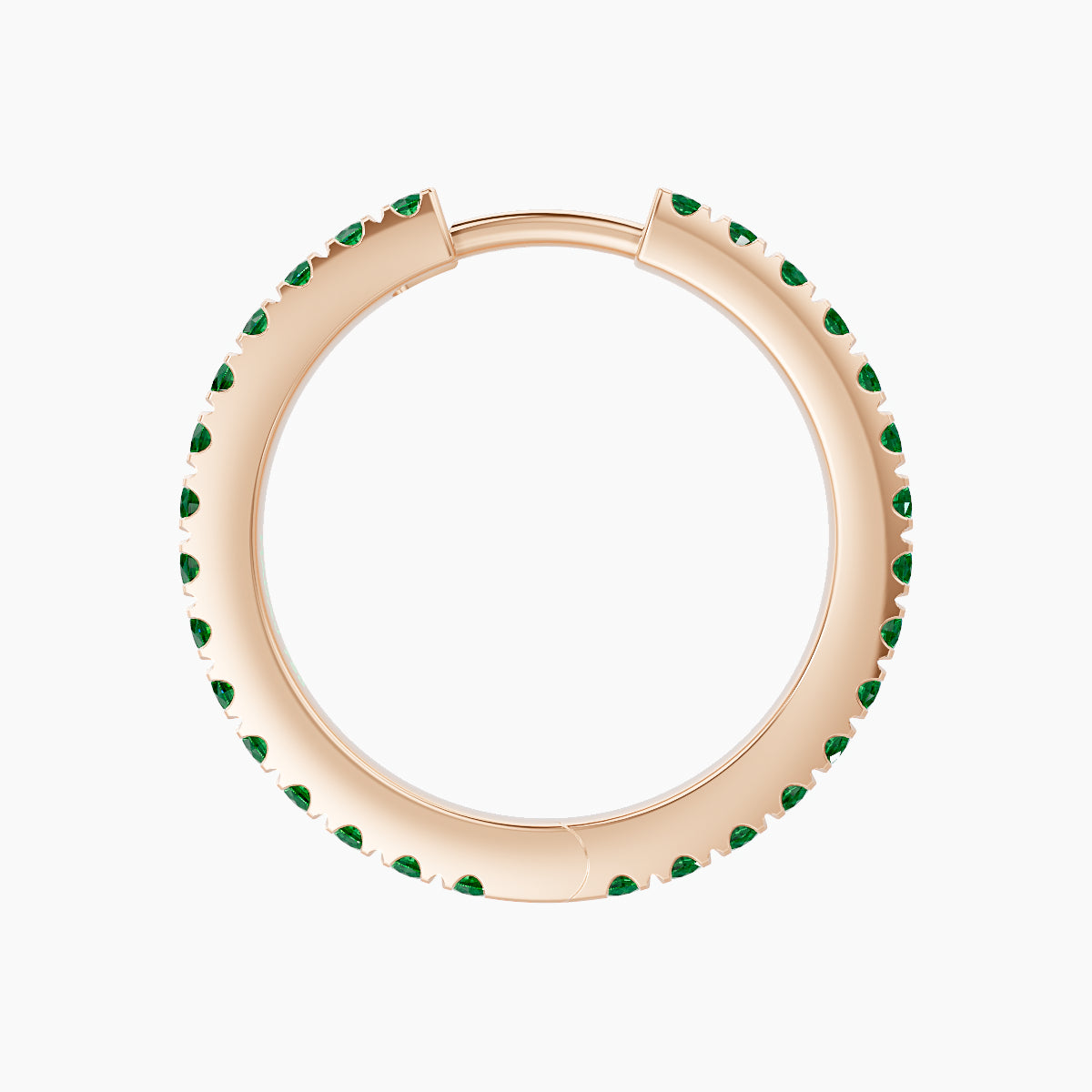Terra | 18k Rose Gold 11 mm Emerald Hoop Piercing