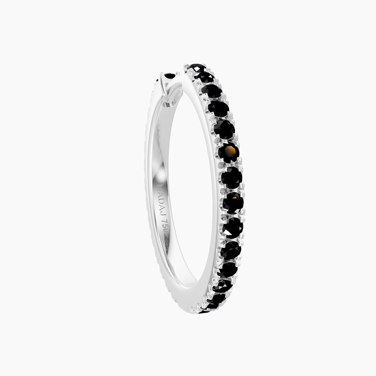 Terra | 18k White Gold 11 mm Black Diamond Hoop Piercing