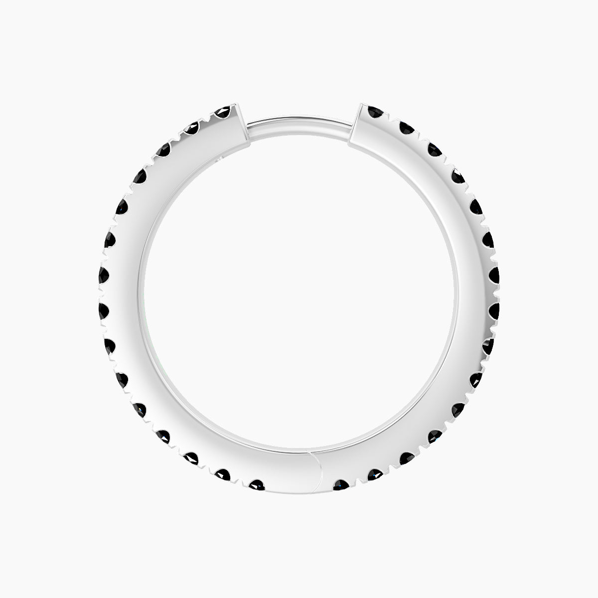 Terra | 18k White Gold 11 mm Black Diamond Hoop Piercing