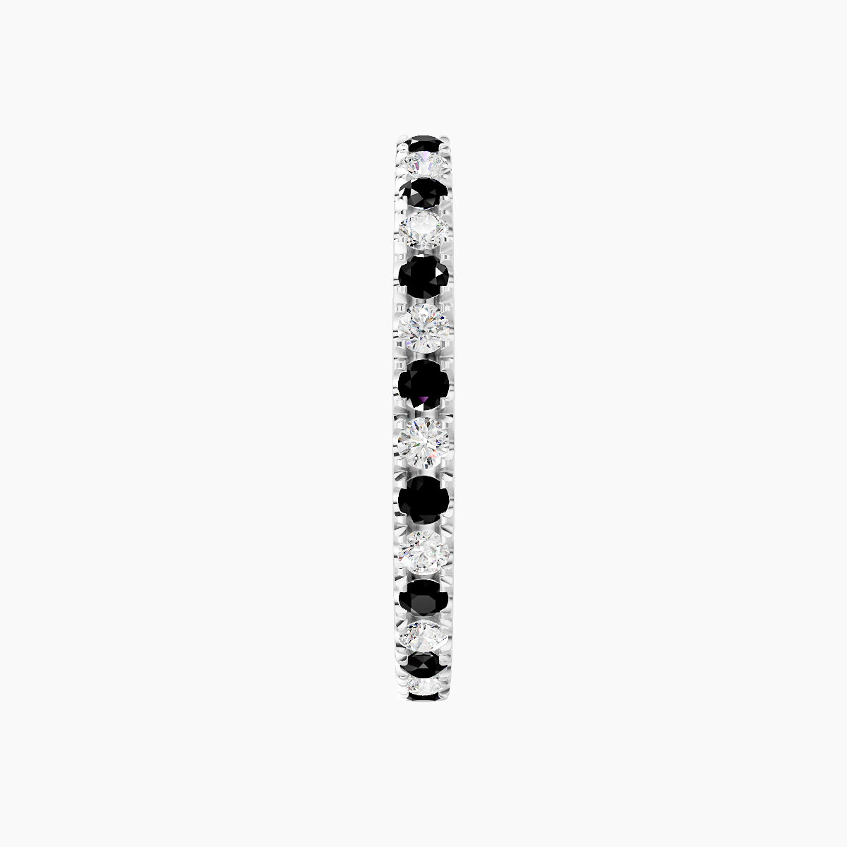 Terra | 18k White Gold 11 mm Black Diamond & Diamond Hoop Piercing