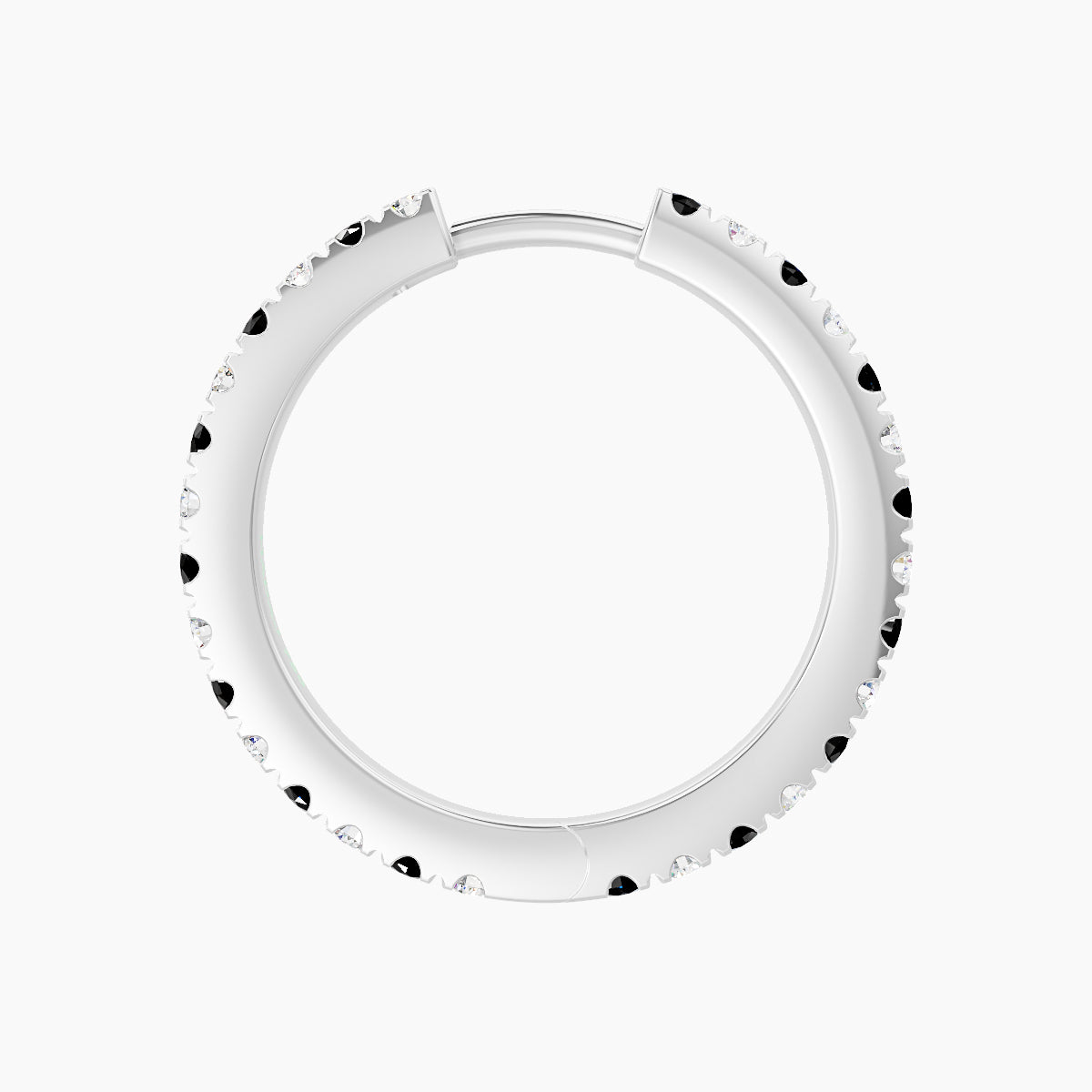 Terra | 18k White Gold 11 mm Black Diamond & Diamond Hoop Piercing