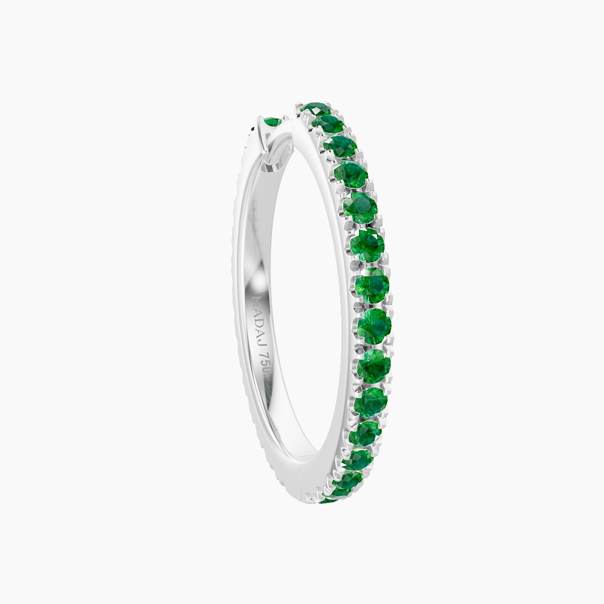 Terra | 18k White Gold 11 mm Emerald Hoop Piercing