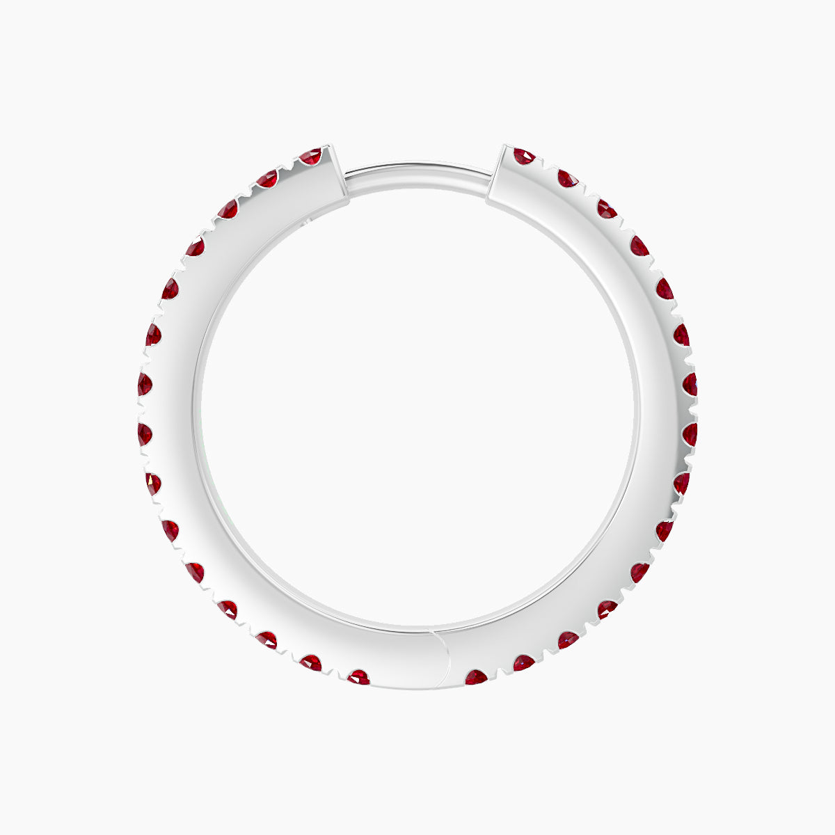 Terra | 18k White Gold 11 mm Ruby Hoop Piercing