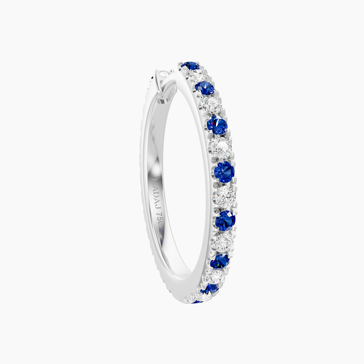 Terra | 18k White Gold 11 mm Sapphire & Diamond Hoop Piercing