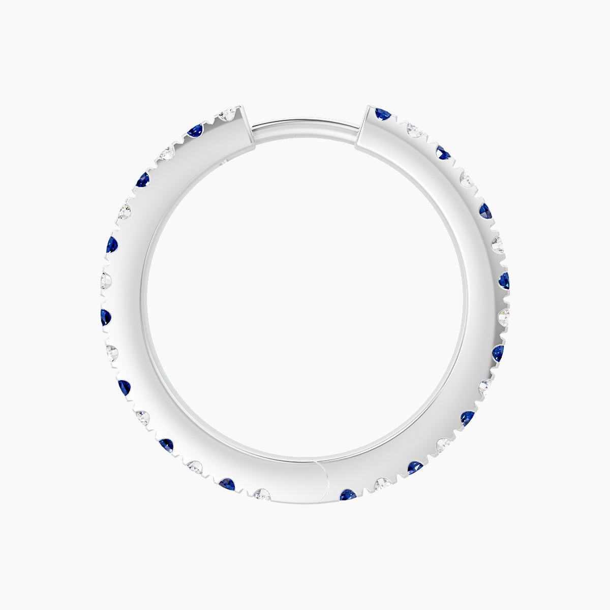 Terra | 18k White Gold 11 mm Sapphire & Diamond Hoop Piercing
