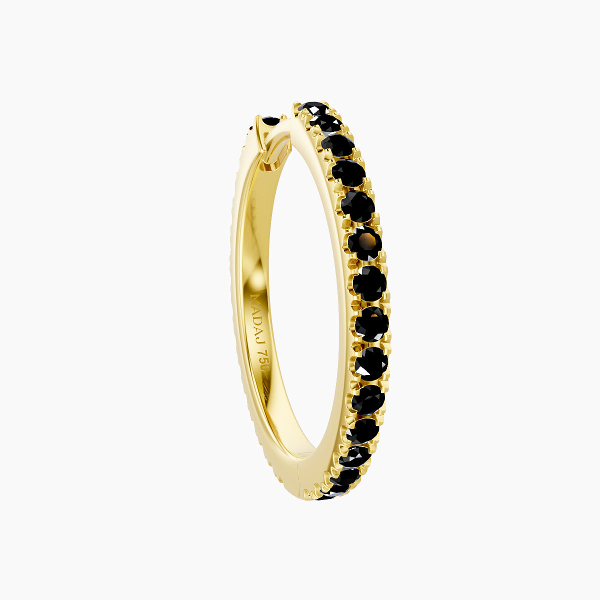 Terra | 18k Yellow Gold 11 mm Black Diamond Hoop Piercing