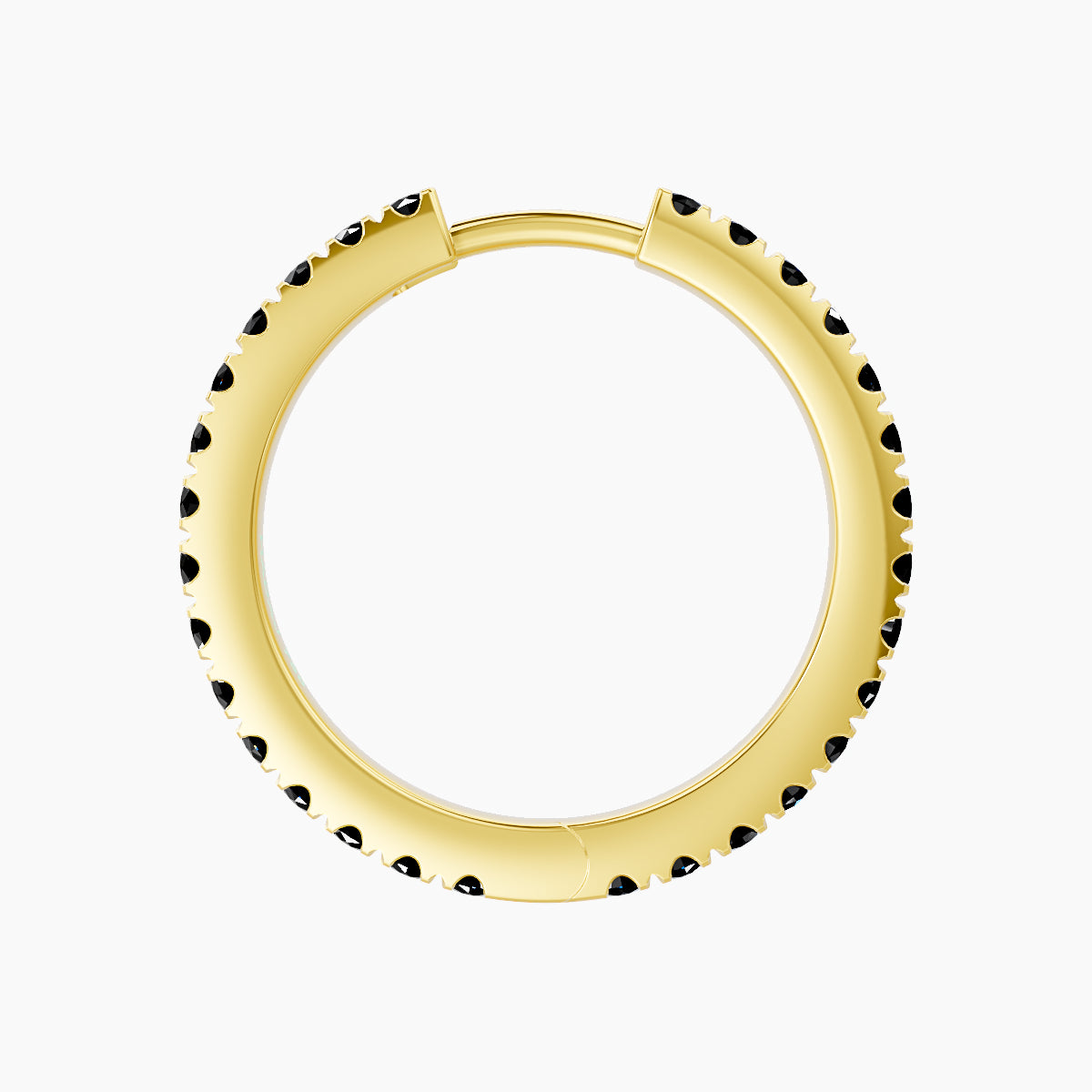 Terra | 18k Yellow Gold 11 mm Black Diamond Hoop Piercing