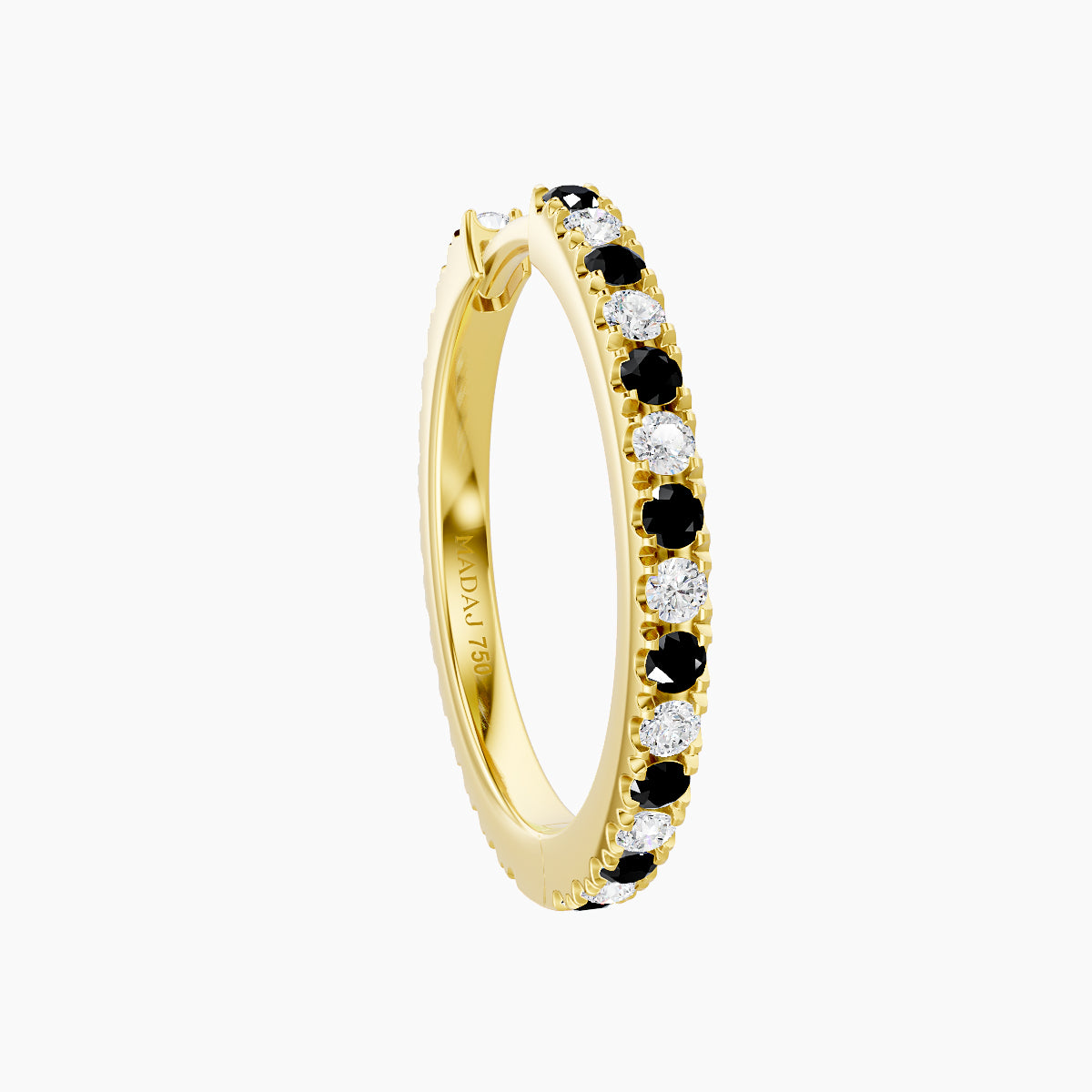 Terra | 18k Yellow Gold 11 mm Black Diamond & Diamond Hoop Piercing