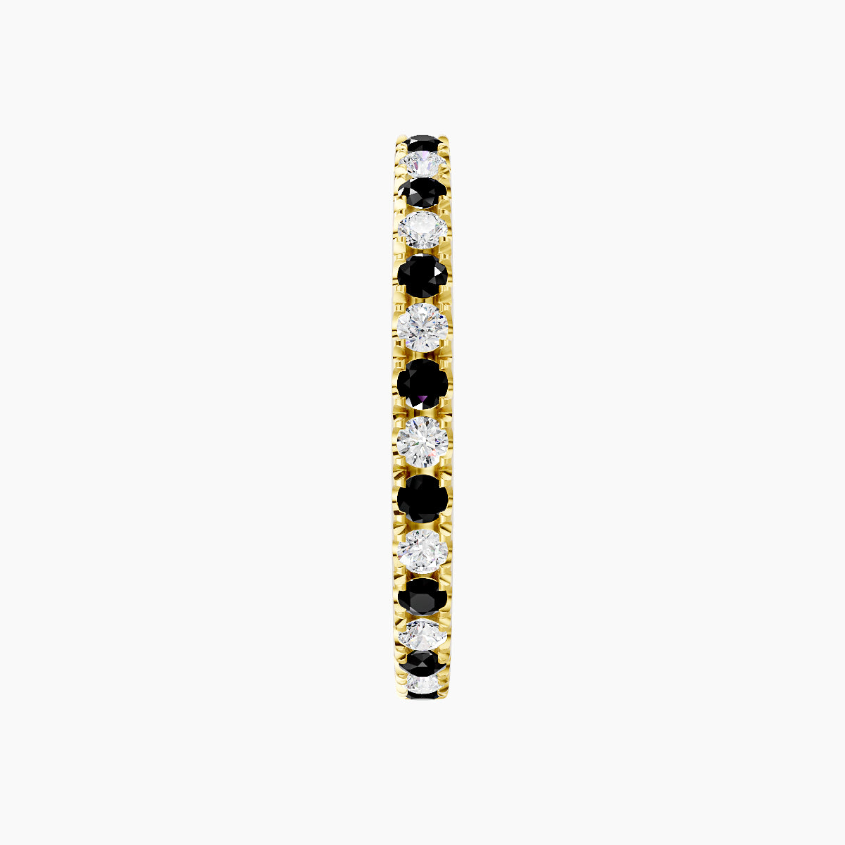 Terra | 18k Yellow Gold 11 mm Black Diamond & Diamond Hoop Piercing