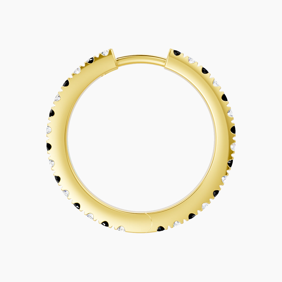 Terra | 18k Yellow Gold 11 mm Black Diamond & Diamond Hoop Piercing