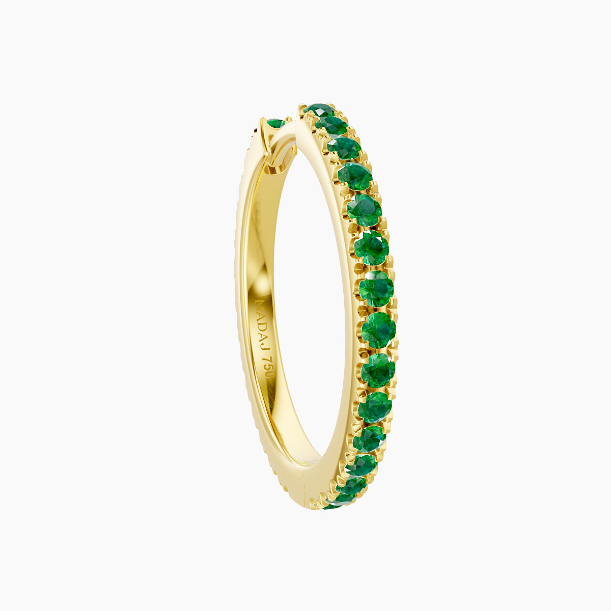 Terra | 18k Yellow Gold 11 mm Emerald Hoop Piercing