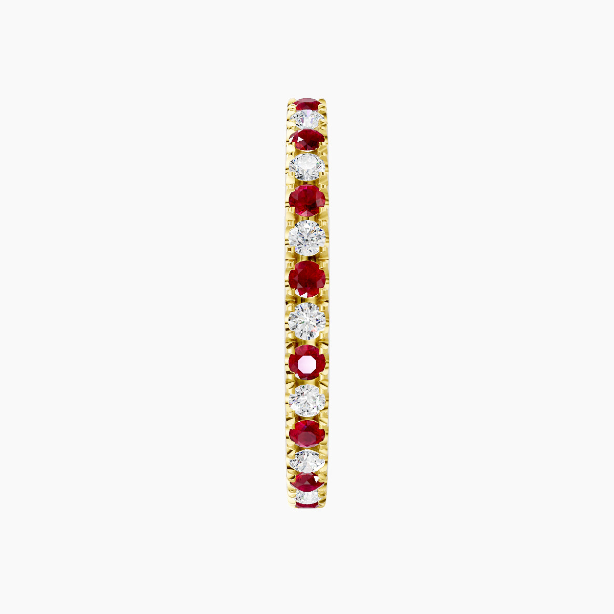 Terra | 18k Yellow Gold 11 mm Ruby & Diamond Hoop Piercing