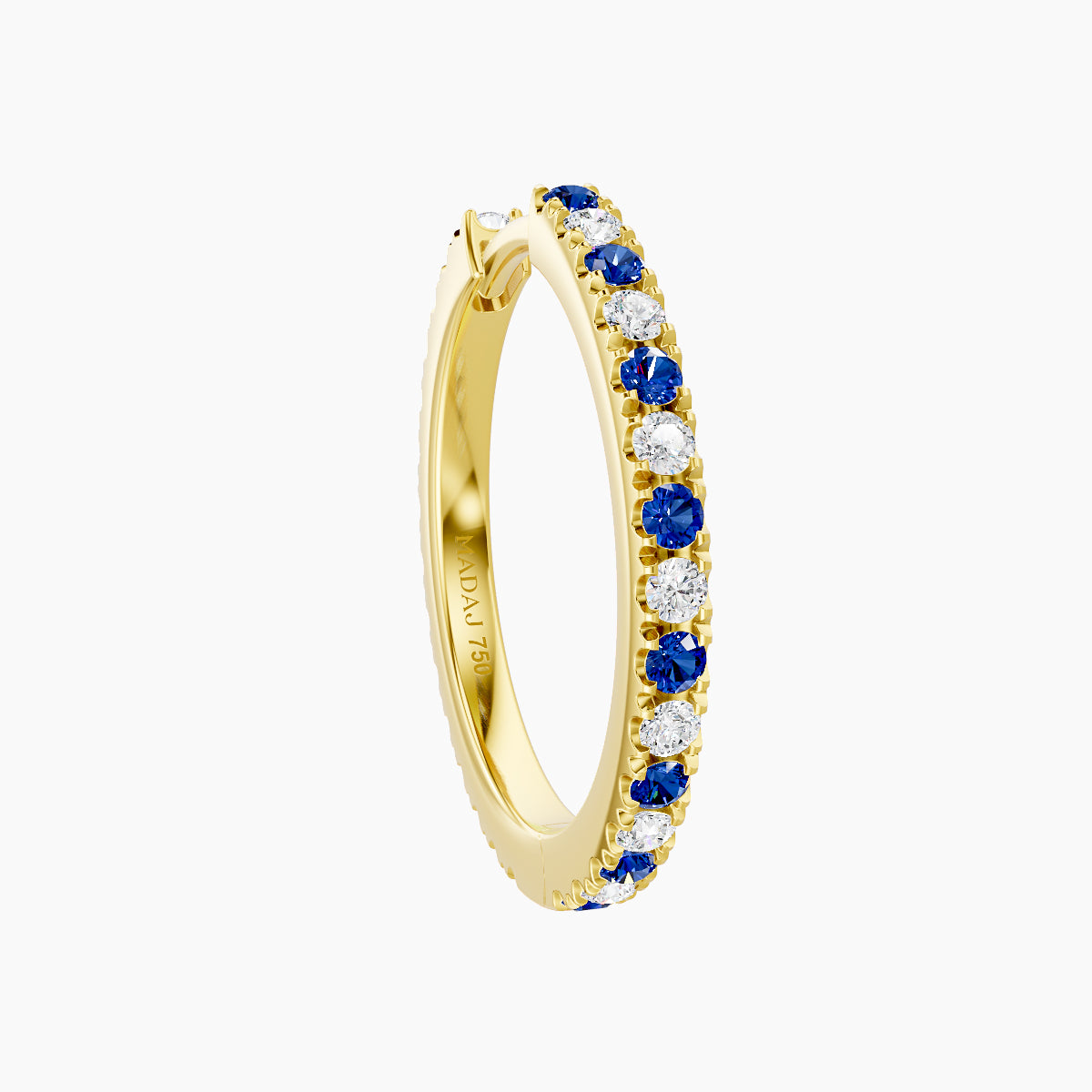 Terra | 18k Yellow Gold 11 mm Sapphire & Diamond Hoop Piercing
