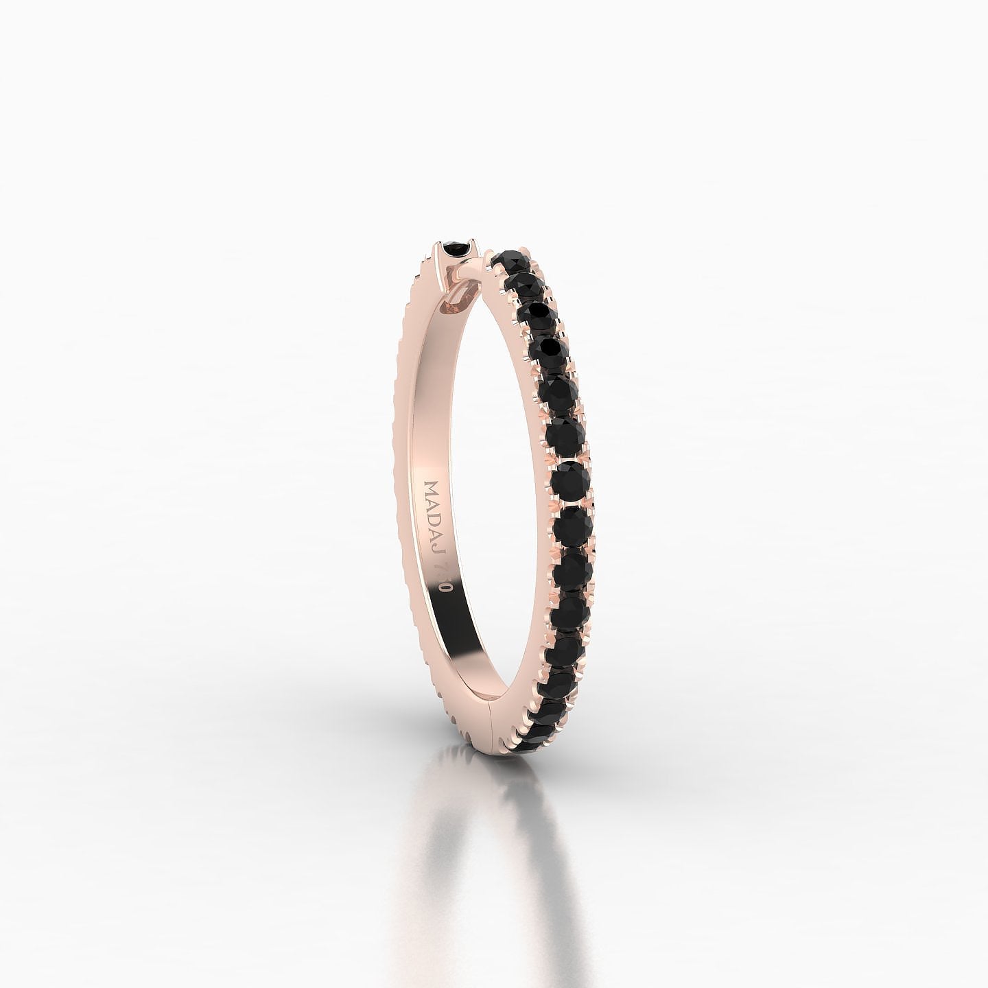 Terra | 18k Rose Gold 11 mm Black Diamond Hoop Piercing