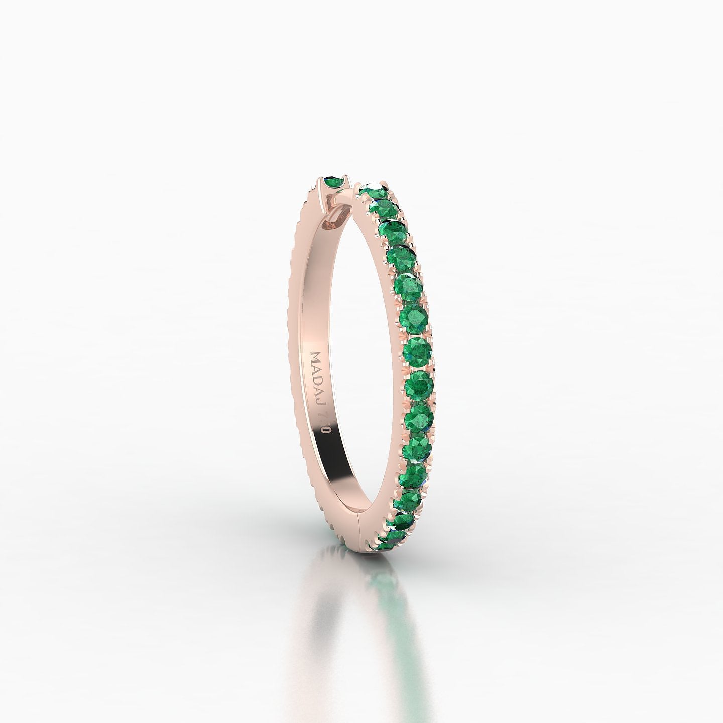 Terra | 18k Rose Gold 11 mm Emerald Hoop Piercing