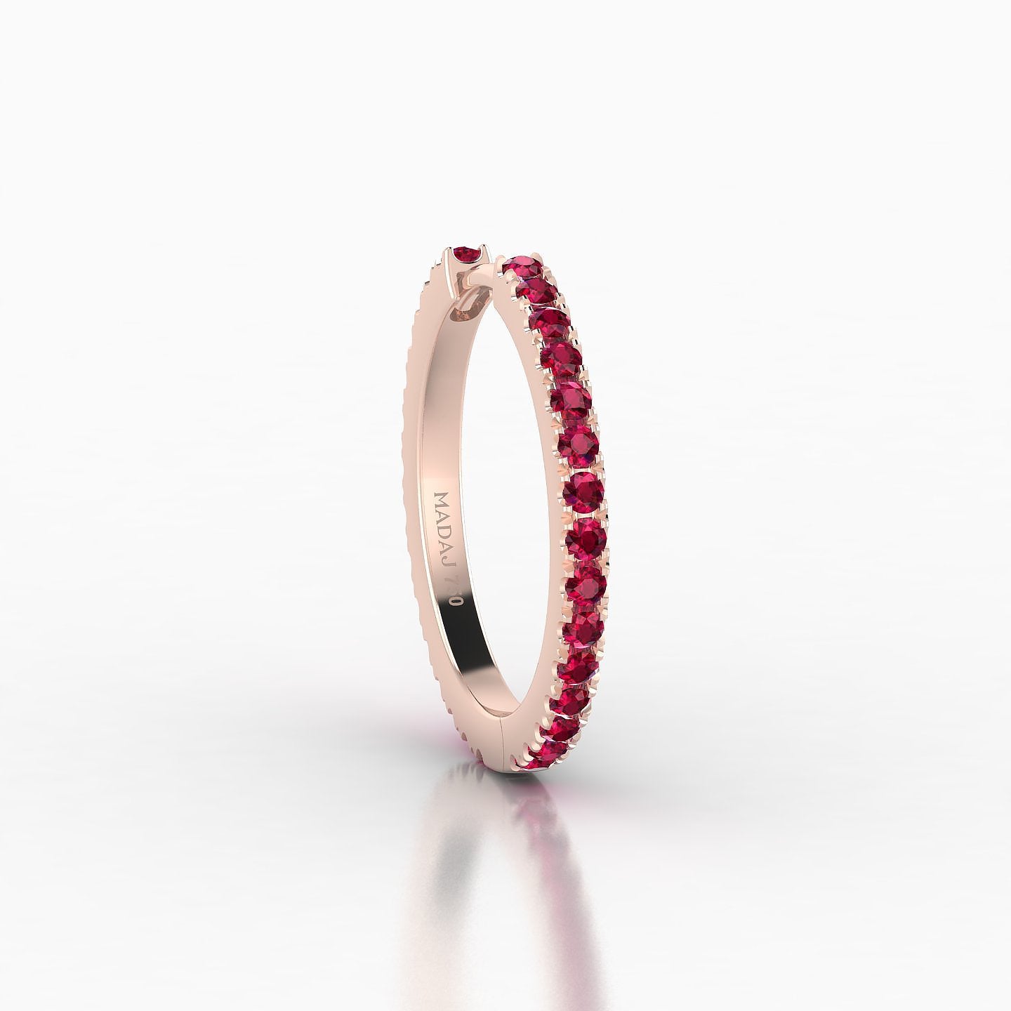 Terra | 18k Rose Gold 11 mm Ruby Hoop Piercing