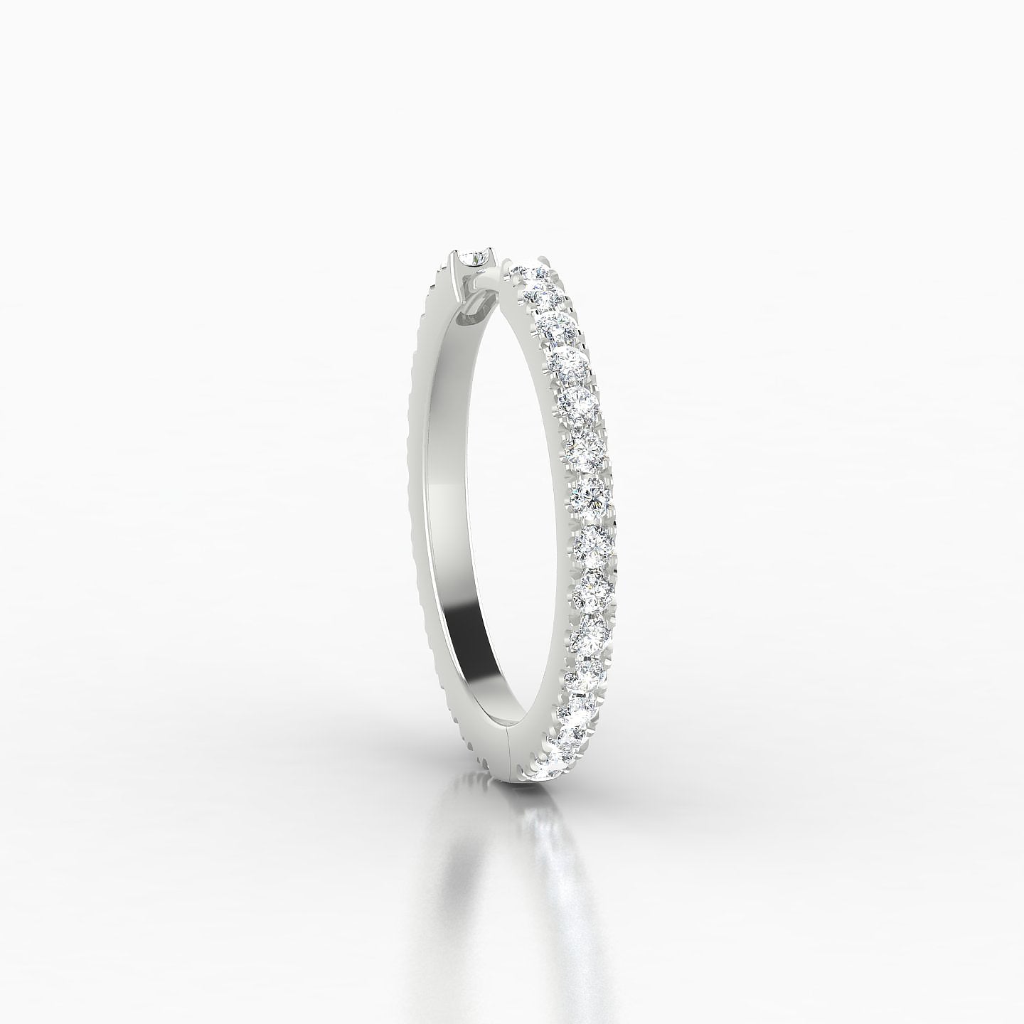 Terra | 18k White Gold 11 mm Diamond Hoop Piercing