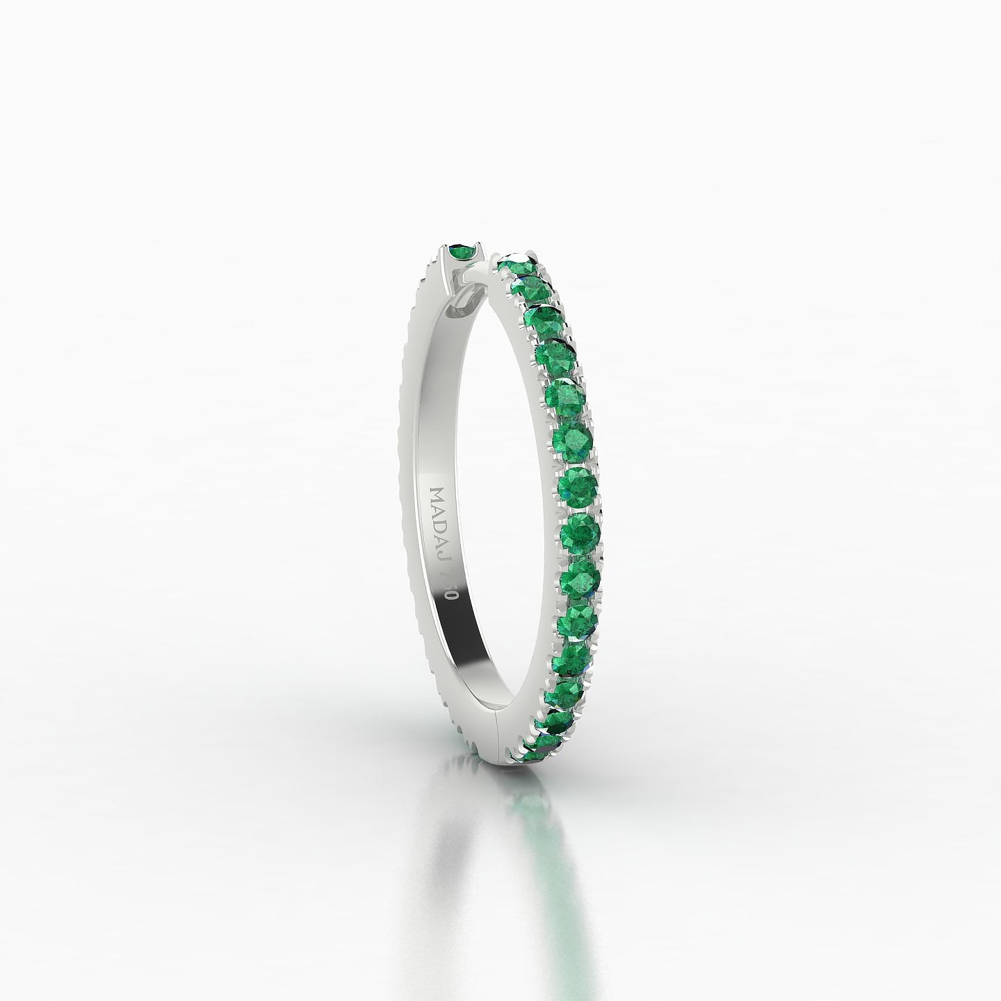 Terra | 18k White Gold 11 mm Emerald Hoop Piercing