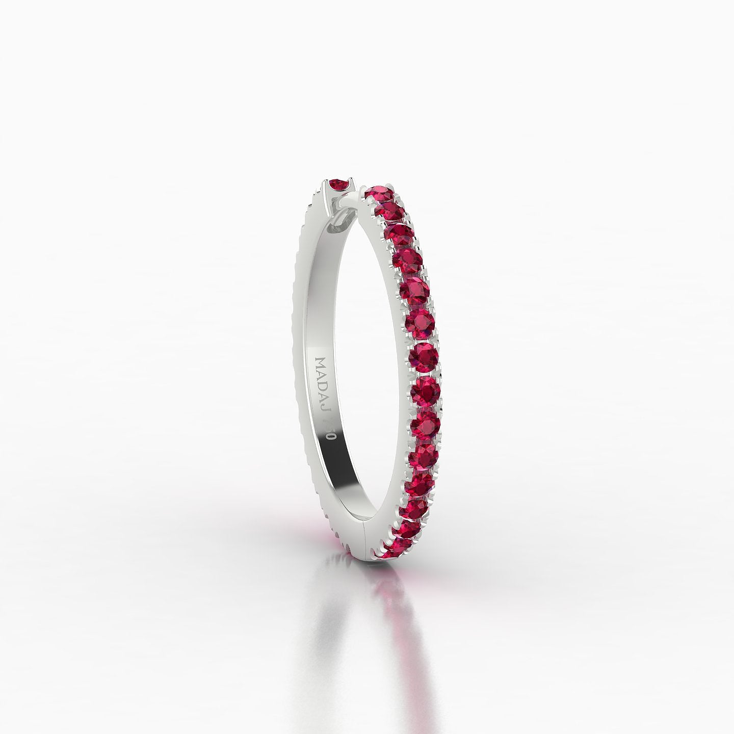 Terra | 18k White Gold 11 mm Ruby Hoop Piercing