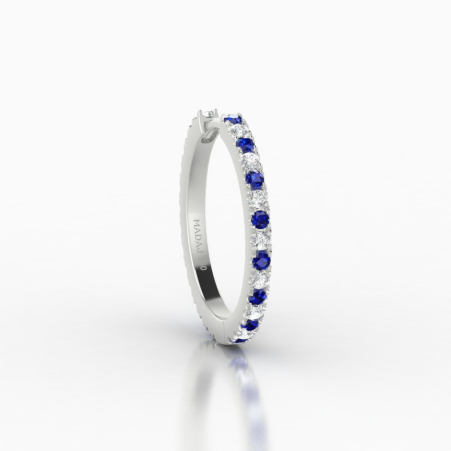 Terra | 18k White Gold 11 mm Sapphire & Diamond Hoop Piercing