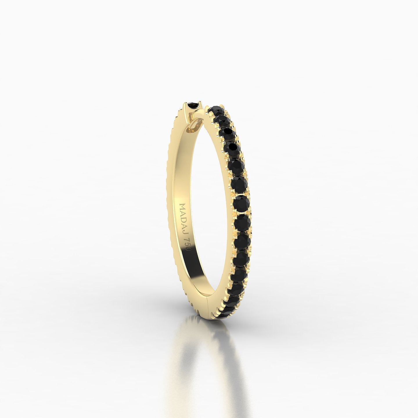 Terra | 18k Yellow Gold 11 mm Black Diamond Hoop Piercing